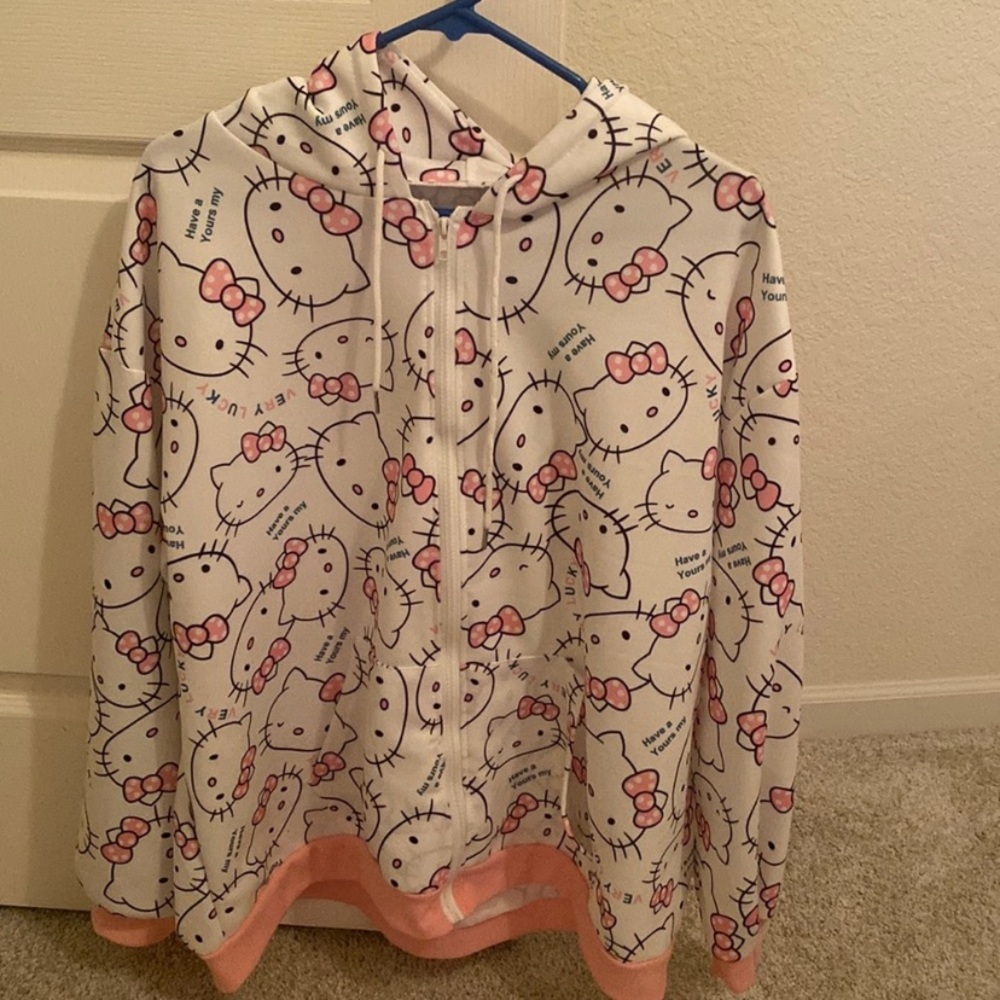 Hello kitty hoodie zip up with hat
